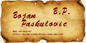 Bojan Paskulović vizit kartica